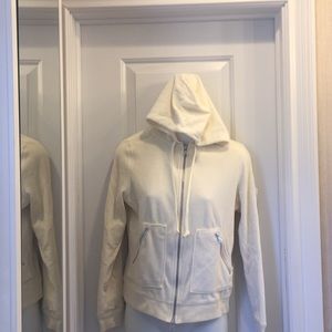 Banana Republic Cream colored Velour Zip Up Hoodie